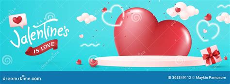 Valentines Day Promotion Banner Background With Product Display