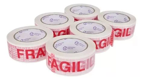 36 Pzs Cinta Frágil Adhesiva 48mm X 135m Cinta Fragil Blanca Envío gratis