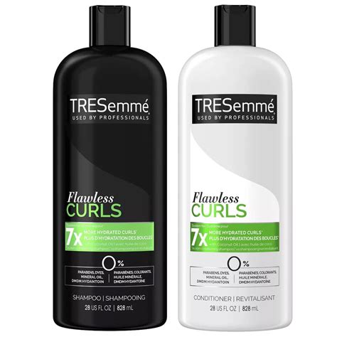 Tresemmé Flawless Curls Shampoo And Conditioner Set Curly Hair Products With Coconut Oil Leaves