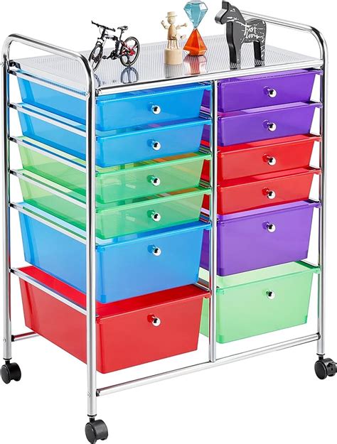 Simple Houseware 12 Drawers Rolling Storage Cart Multicolor Simple