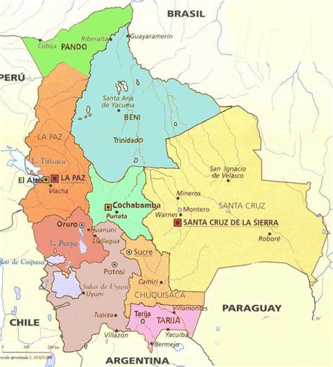 Detailed Administrative Map Of Bolivia With Cities Bolivia Detailed