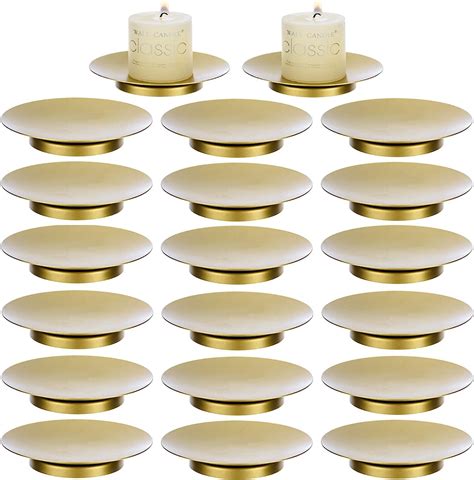 Retro Iron Candle Holder Plates Set Of 20 Gold Candlestick Holders For