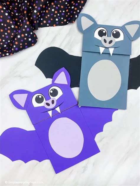 Paper Bag Bat Craft For Kids [Free Template]