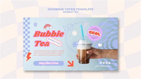 Free Psd Flat Design Bubble Tea Template