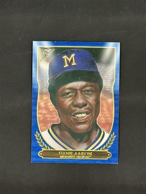 Topps Gallery Hall Of Fame Blue Hank Aaron Milwaukee Brewers