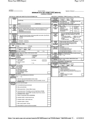 Minimum Data Set Fill And Sign Printable Template Online