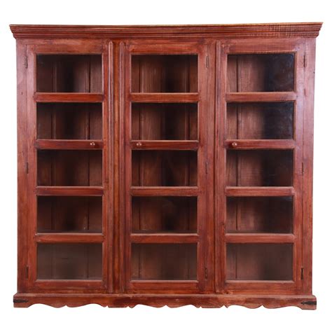 Antique Victorian Eastlake Carved Walnut And Burl Wood Bookcase Circa