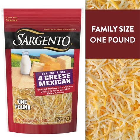 Sargento® Shredded 4 Cheese Mexican Natural Cheese, Fine Cut, 16 oz