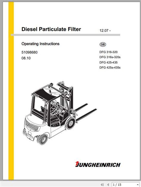 Jungheinrich Forklift Dfg Tfg Abc S Operating Instructions