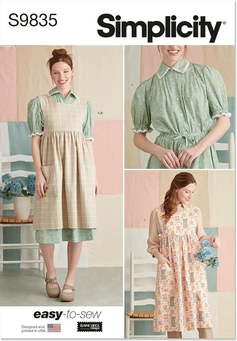 Amazon Simplicity Misses Pullover Dress And Pinafore Apron Sewing