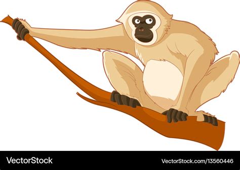 Cartoon Smiling Gibbon Royalty Free Vector Image