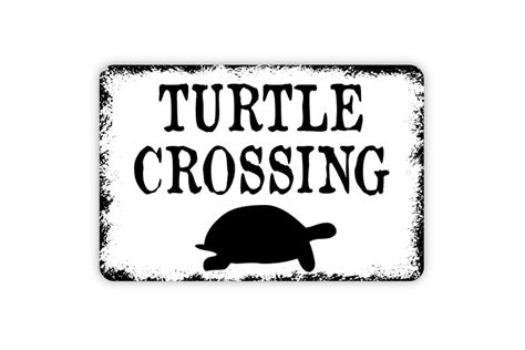 Aluminum Sign 12 X 16 Inch Turtle Crossing Sign Animal Metal Wall Art