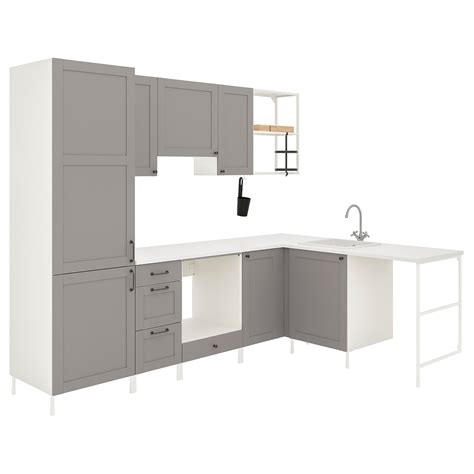 Enhet Cozinha De Canto Branco Estrutura Cinzento Ikea