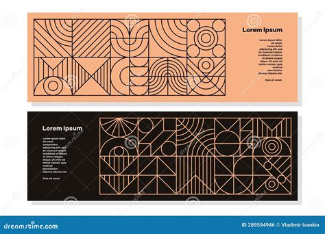 Geometry Flyer Line Minimal S Bauhaus Style Stock Illustration