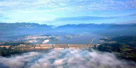 三峡大坝全景 千图网