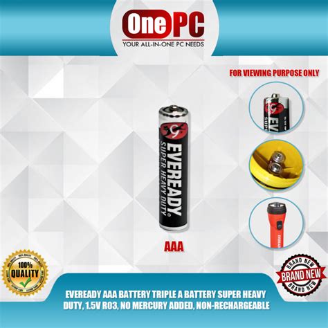 EVEREADY AAA BATTERY TRIPLE A BATTERY SUPER HEAVY DUTY 1 5V R03 NO