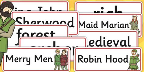 Robin Hood Word Cards