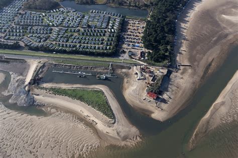 Wells Next The Sea Aerial Image Pinewoods Outer Harbour Lifeboat