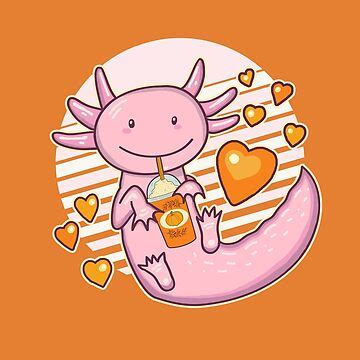 Pink Retro Sun Axolotl Pumpkin Spice Latte Sticker For Sale By