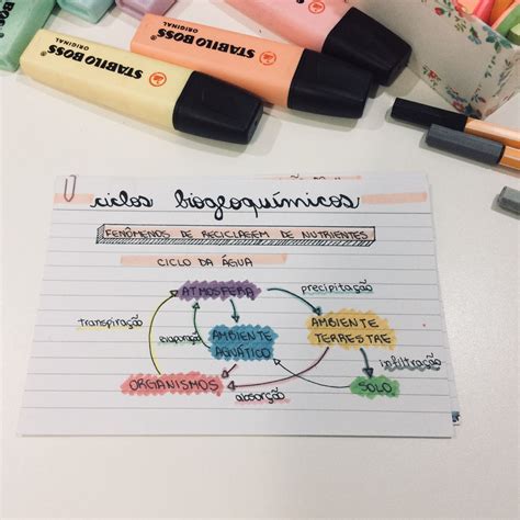 Ciclos biogeoquímicos ciclo da água Lettering Tutorial Study Notes