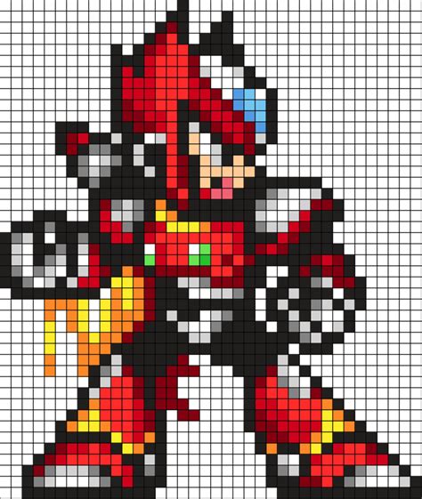 Zero Mega Man X Perler Bead Pattern Bead Sprites Characters Fuse