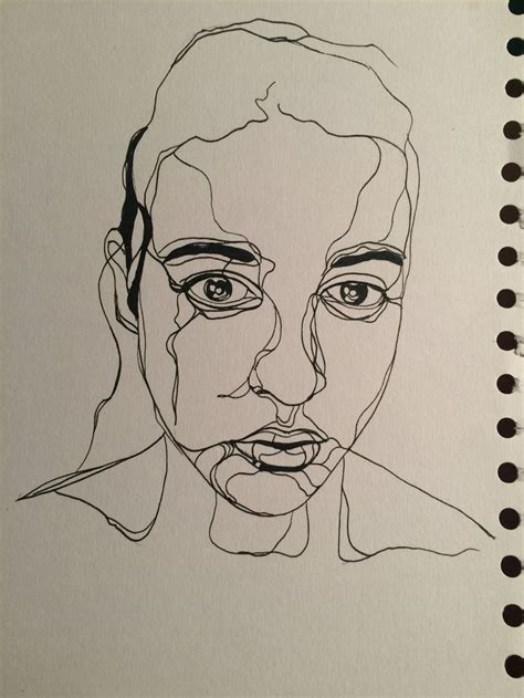 Line Drawing Self Portrait Self Portrait Line Drawing Portrait