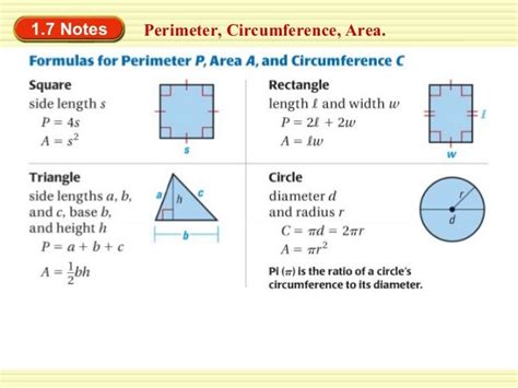 Area And Perimeter Of A Circle