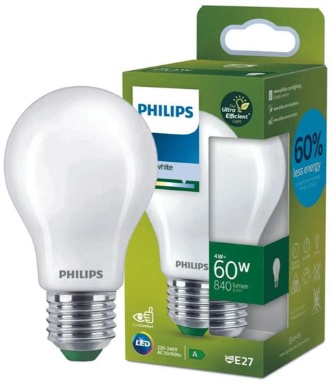 Philips LED Lampe E27 Birne A60 4W 840lm 4000K Ersetzt 60W Standard