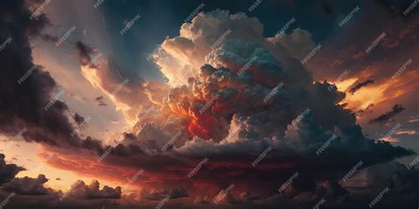 Premium AI Image | sunset sky with clouds photography