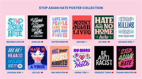 Stop Asian Hate Protest Posters Wnw