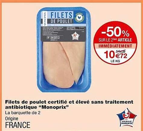 Offre Filets De Poulet Certifié Et élevé Sans Traitement Antibiotique