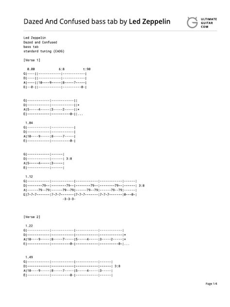 Led Zeppelin Dazed And Confused Bass Pdf