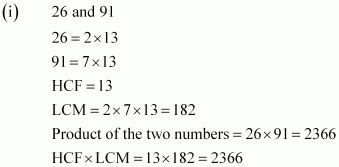 Find The Lcm And Hcf Of The Following Pairs Of Integers And Verify That