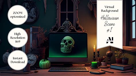 Zoom Background Halloween Scene 1 Virtual Background Zoom Home Office ...