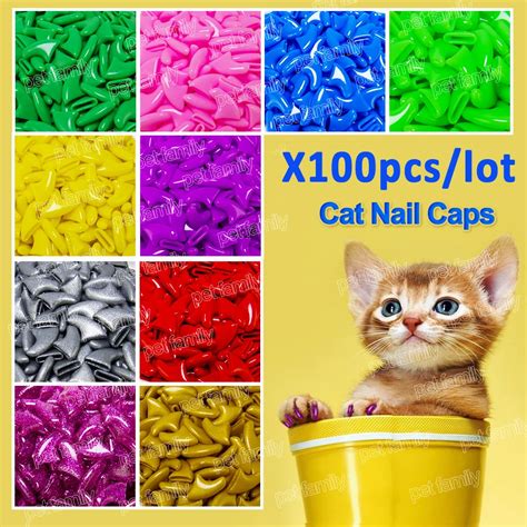 100pcs Lot Cat Nail Caps Soft Cat Paw Control Pets Silicon Nail