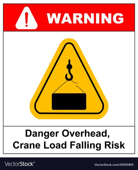 Danger Overhead Load Sign Royalty Free Vector Image