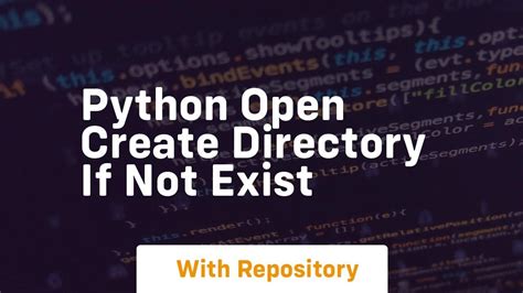 Python Open Create Directory If Not Exist Youtube