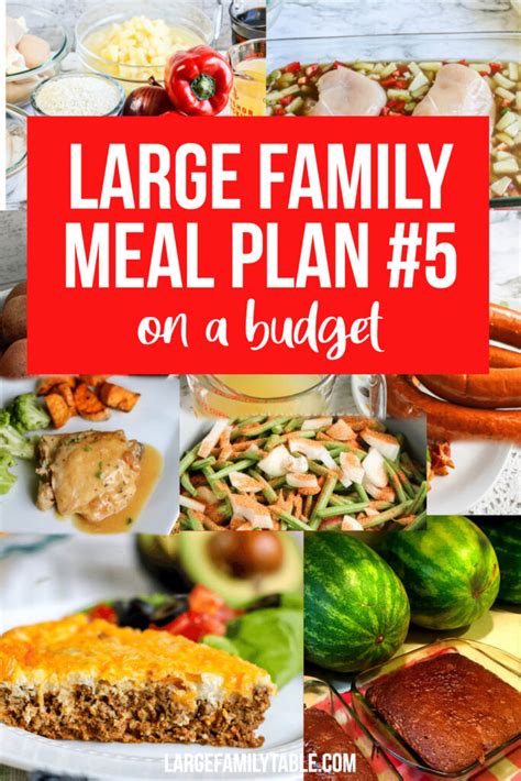 Large Family Weekly Meal Plan on a BUDGET #5 - Large Family Table