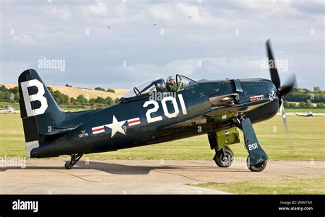 Grumman Bearcat F F G Rumm At The Flying Legends Airshow Stock