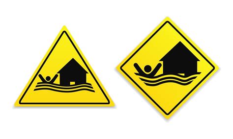 Flood area warning sign 49285563 Vector Art at Vecteezy