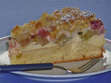 Rhabarberkuchen Mit Vanillecreme Und Streusel Von Speedymaus Chefkoch