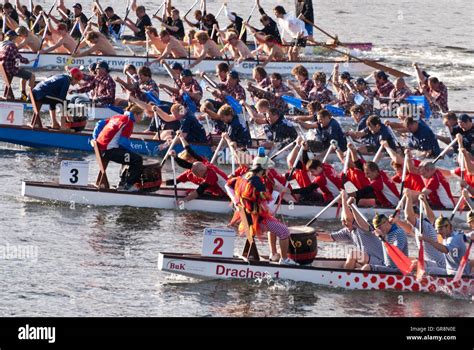 Dragon Boat Race In Kiel Germany Stock Photo Alamy