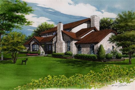 Texas limestone residence001 | Custom House Portraits by Richelle Flecke