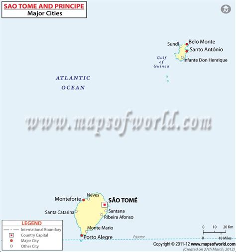 Sao Tome and Principe Cities Map, Major Cities in Sao Tome and Principe