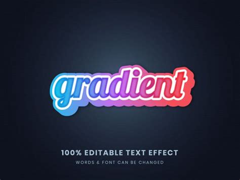 Gradient 3d Full Editable Text Effect In 2020 Text Effects Word