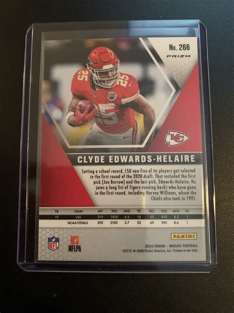 2020 Mosaic NFL Debut Clyde Edwards Helaire 266 Chiefs Reactive Green