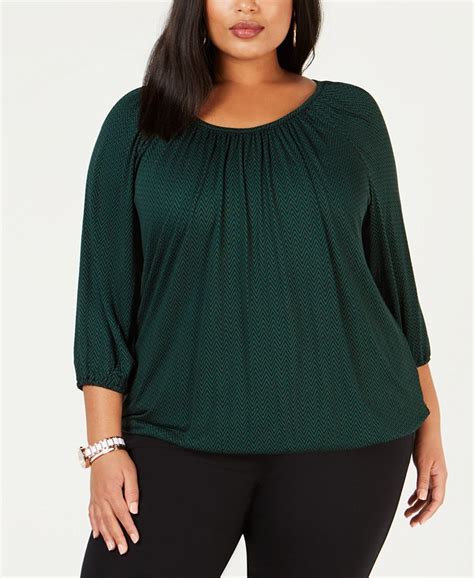 Michael Kors Plus Size Printed Top Macys