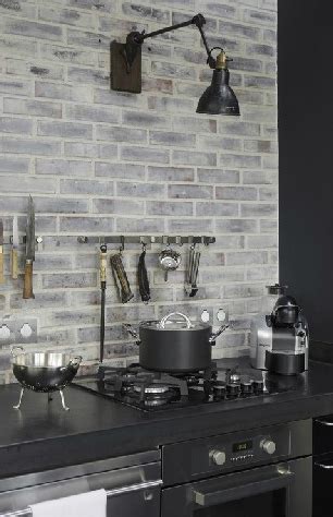 Grey Brick Backsplash Kitchen – HOMYSTYLE