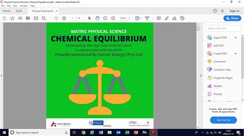 Gr 12 Physical Sciences Revision T2 Chemical Equilibrium WCED EPortal