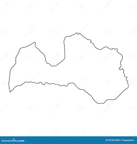 Latvia Highly Detailed Political Map With National Flag Vector